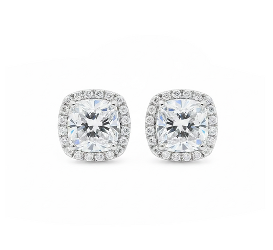 Classic detachable halo earrings CU 0.9 D VS1 IGI in white gold