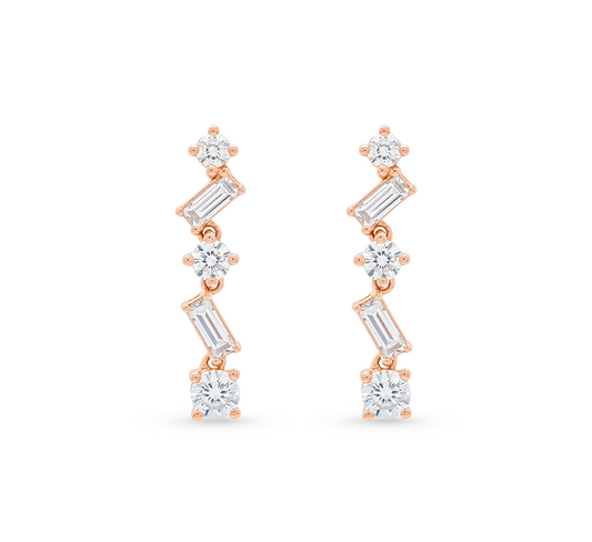 Antique pear drop earrings in rose gold