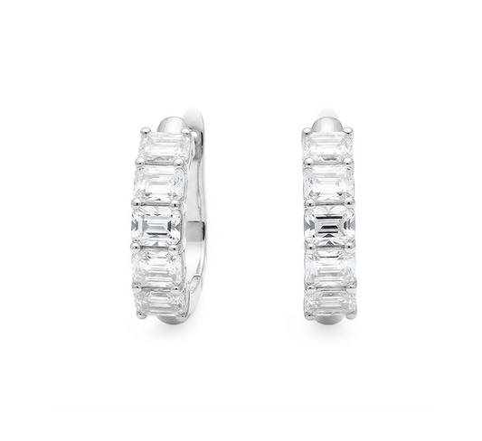 Classic loop earrings EM in white gold