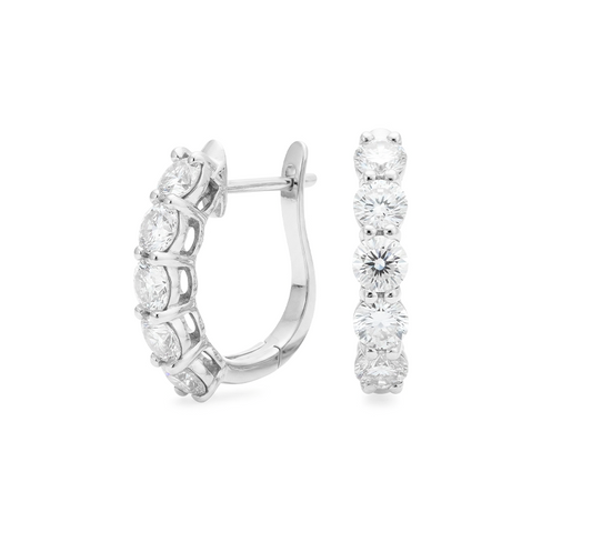 Classic loop earrings RD in white gold