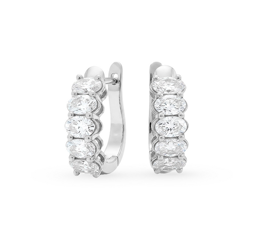 Classic loop earrings OV in white gold