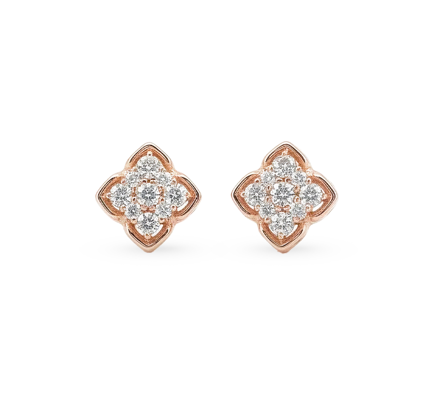 Flower series set A earring in rose gold