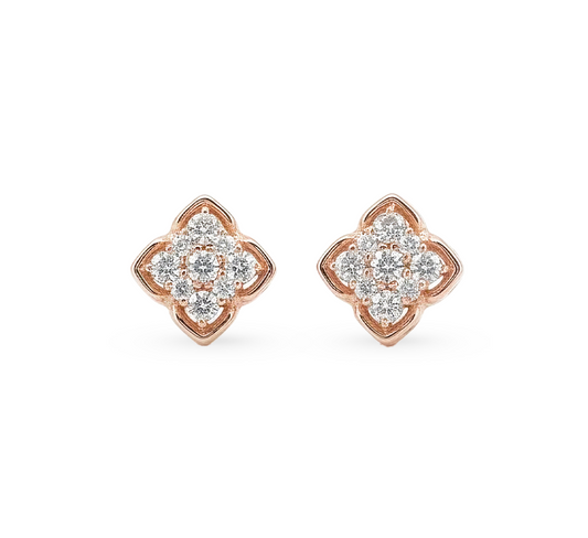 Flower series set A earring in rose gold