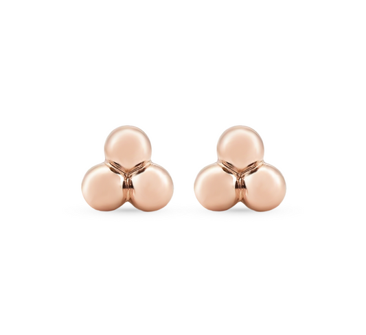 Pattern plain A earring in rose gold
