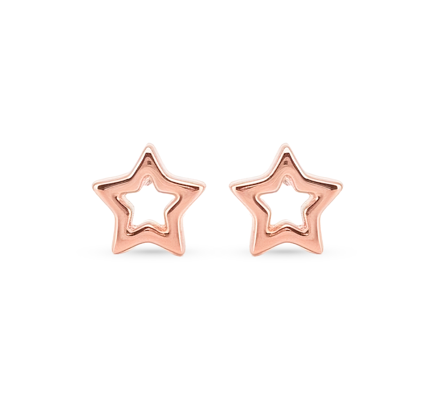 Star plain A earring in rose gold
