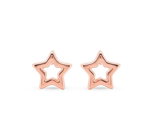 Star plain A earring in rose gold