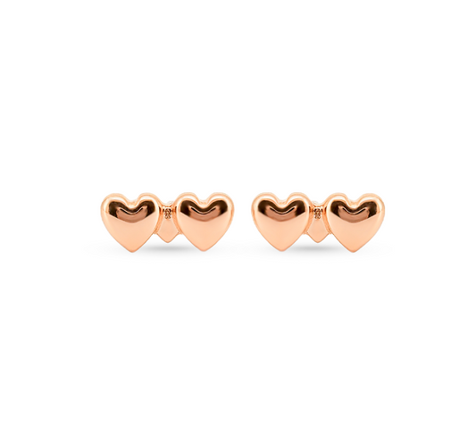 Heart plain A earring in rose gold