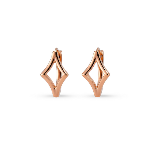 Pattern plain B earring in rose gold