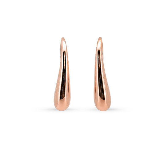 Pattern plain C earring in rose gold