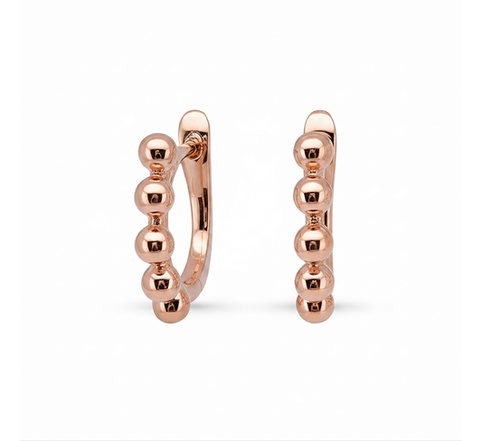 Pattern plain D earring in rose gold