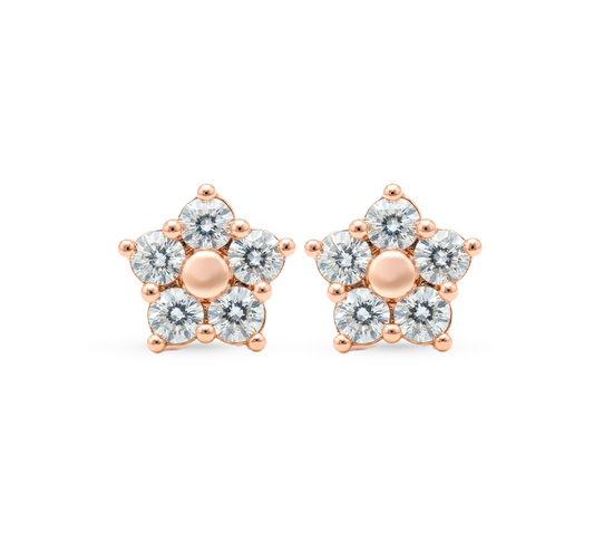 Flower earrings A in rose gold