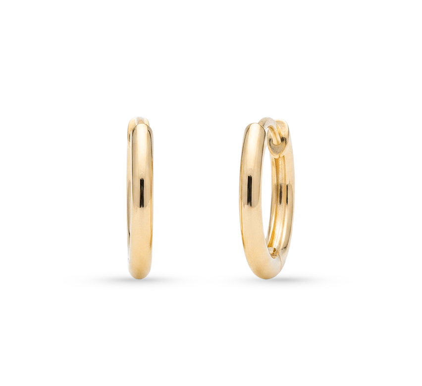Plain loop earrings A in yellow gold