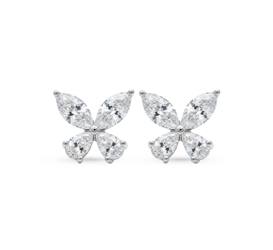 Butterfly series set A earrings in white gold