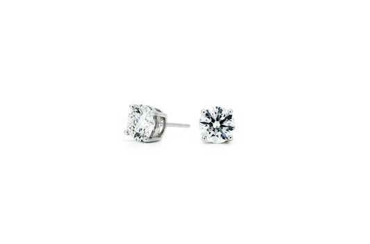 Stud 4 Prong Earrings 0.5 D VVS1 IGI in white gold