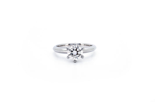 Classic 6 prong ring RD 0.7 D VVS2 IGI in white gold