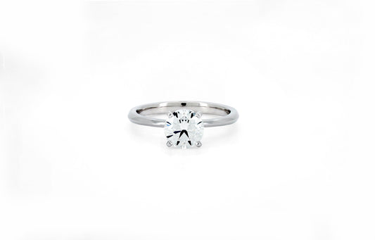 Classic 4 prong ring RD 1.08 E VVS2 IGI in white gold