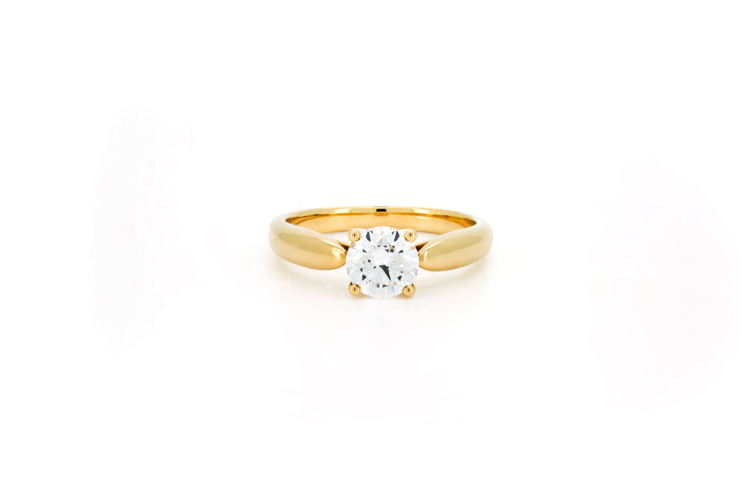 Bow plain ring RD 0.83 D VVS2 IGI in gold