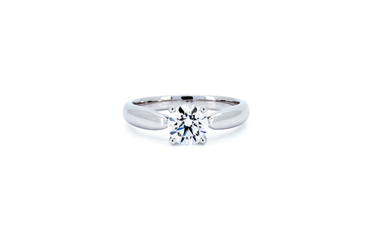 Bow plain ring RD 0.84 D VVS2 IGI in white gold