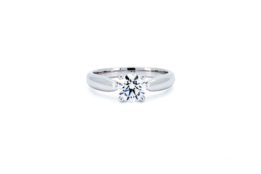 Bow plain ring RD 0.84 D VVS2 IGI in white gold