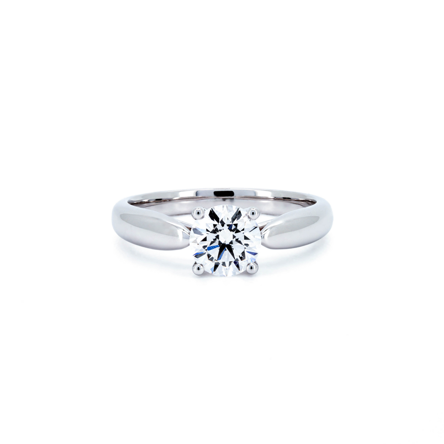 Bow plain ring RD 1 D VS1 IGI in gold