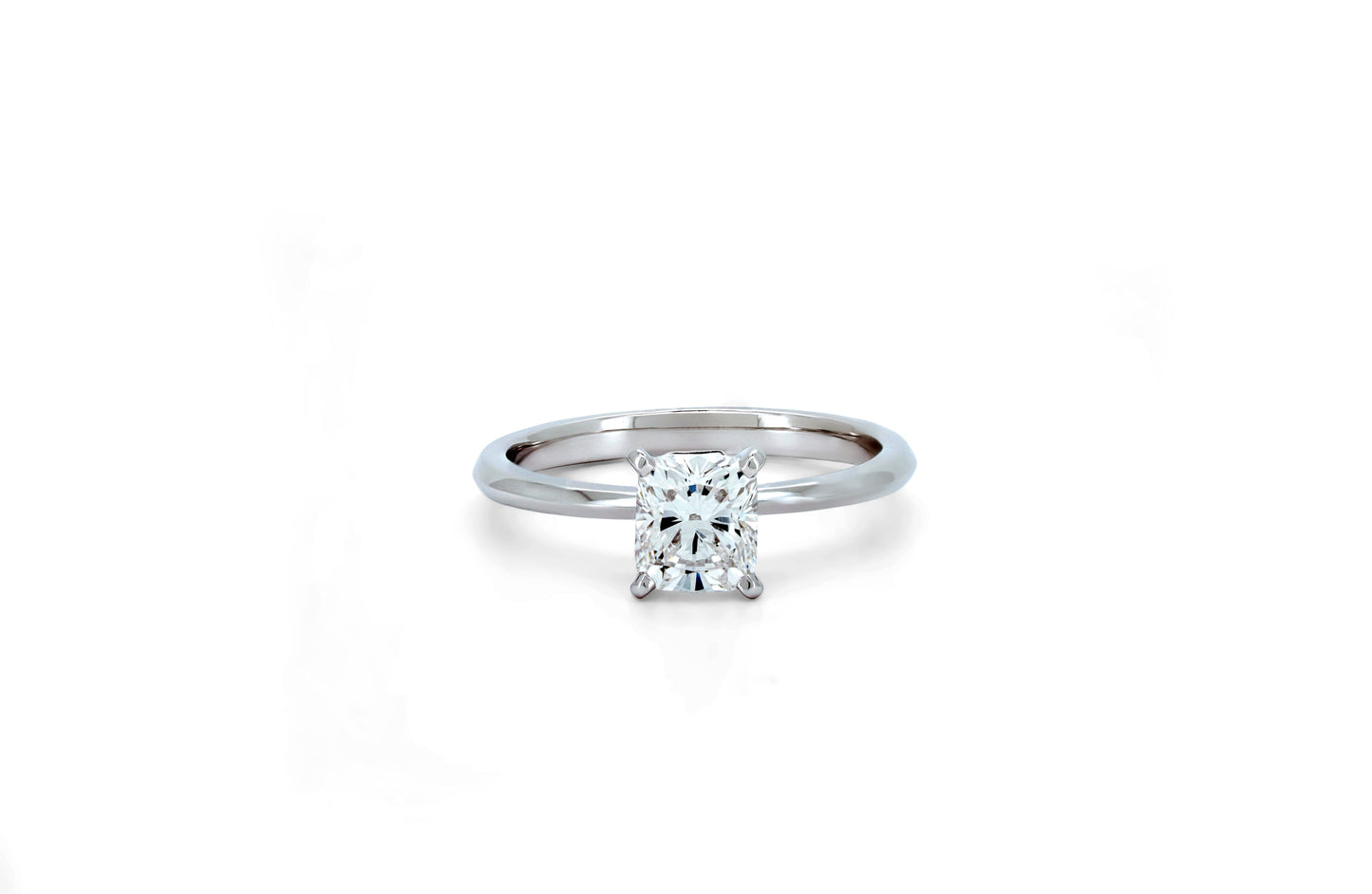 Classic 4 prong ring CU 0.86 E VVS2 IGI in white gold