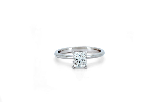 Classic 4 prong ring CU 0.86 E VVS2 IGI in white gold