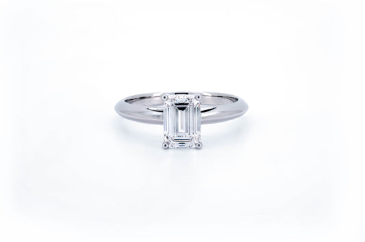 Classic 4 prong ring EM 1.19 E VS1 IGI in white gold