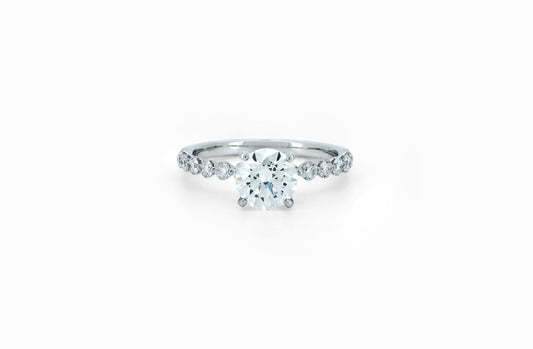 Floating pave ring RD 1.22 F VVS2 IGI in white gold