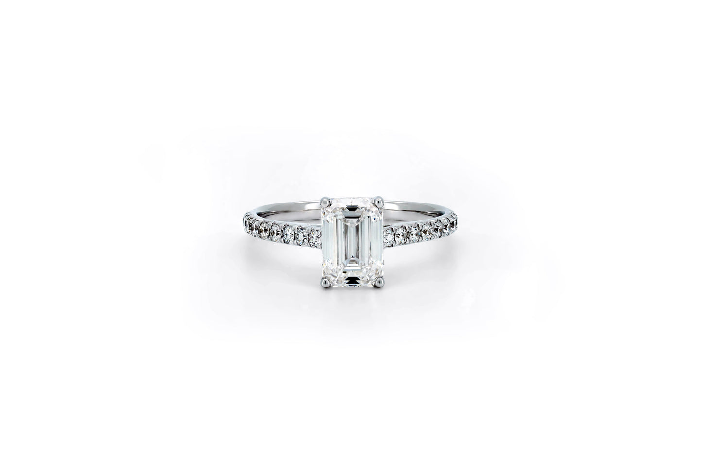 Classic pave ring EM 1.28 E VVS2 IGI in white gold