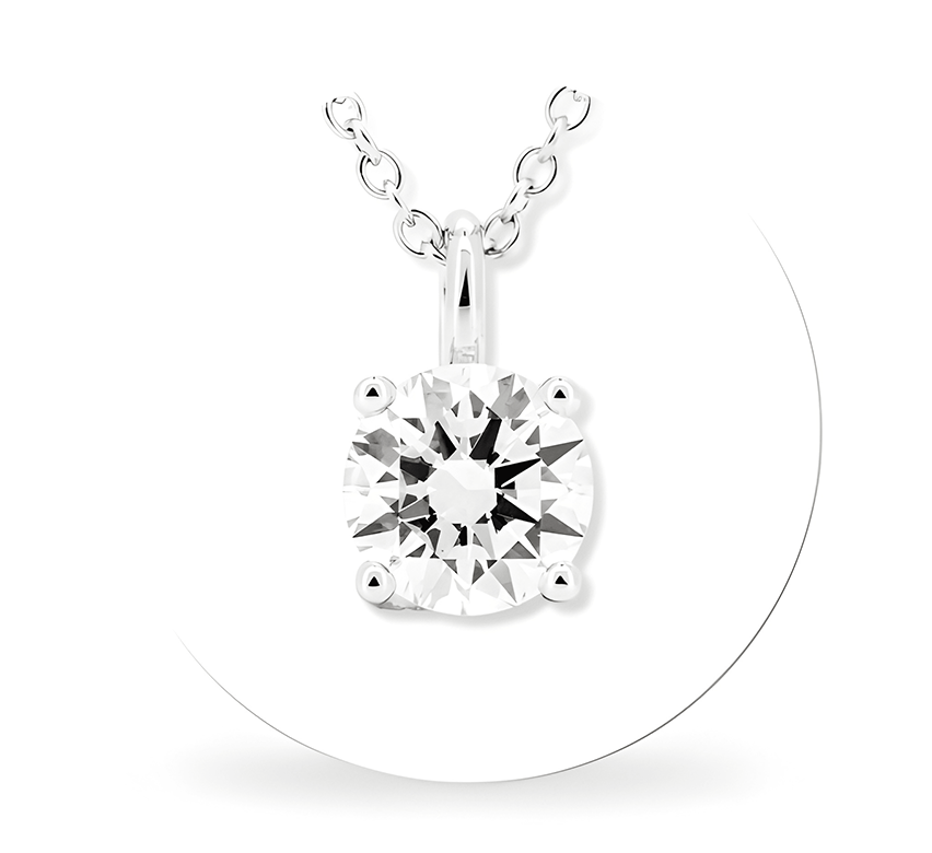 Hanging solitaire necklace RD 0.55 D VS1 IGI in white gold