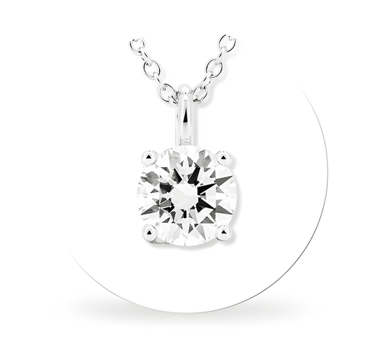 Hanging solitaire necklace RD 2 F VVS2 IGI in white gold