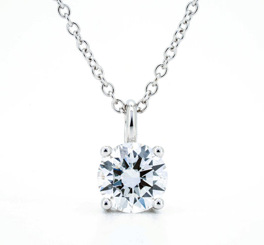 Hanging solitaire necklace RD 0.72 D VS1 IGI in white gold