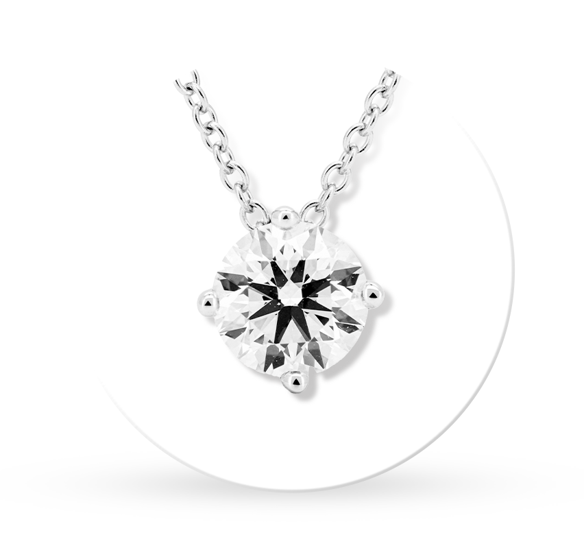 Slider solitaire necklace RD 0.7 E VVS1 IGI in white gold