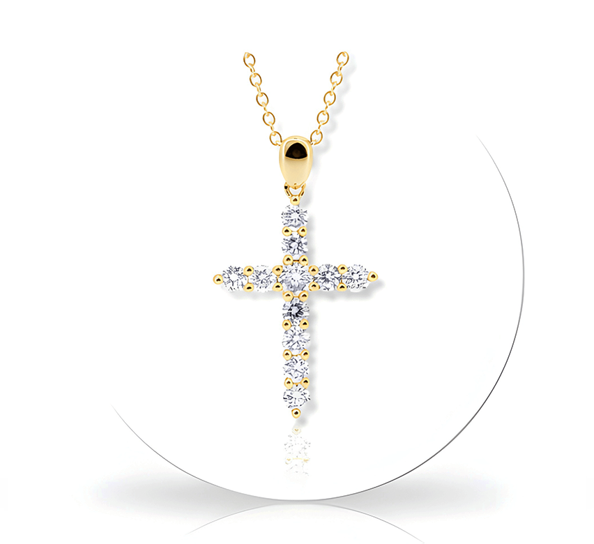Cross necklace in gold