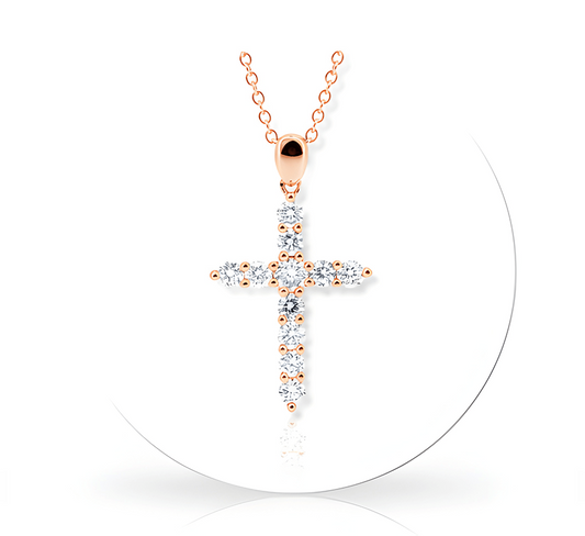 Cross necklace in rose gold