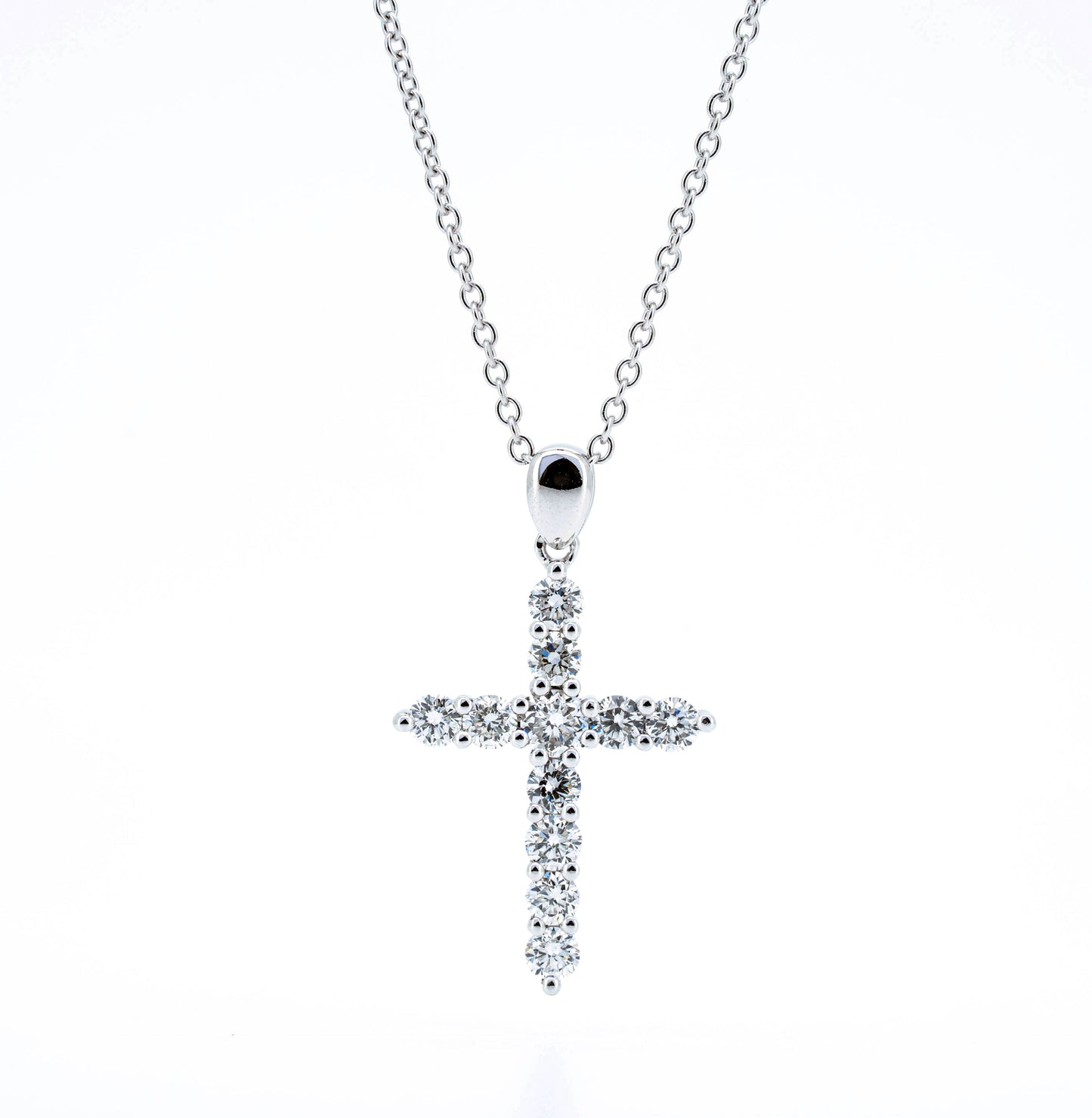 Cross necklace in white gold