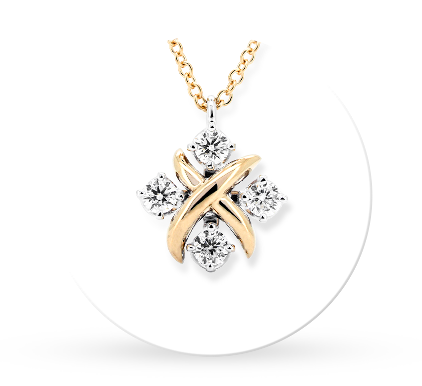 Compass necklace in gold