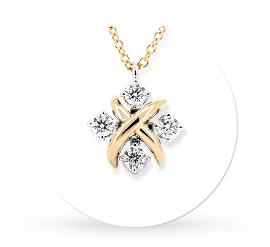 Compass necklace in gold