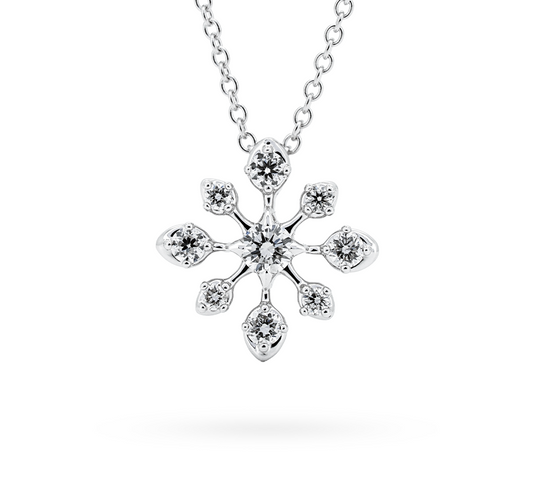 North star necklace in white gold