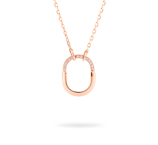 Lock pave in rose gold