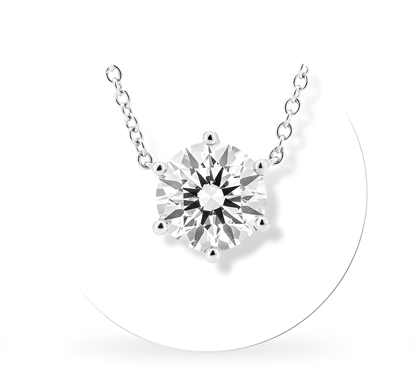 6 prong fixed necklace RD 1.65 E VVS1 IGI in white gold