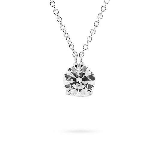 3 prong fixed necklace 1.05 F VS2 IGI in white gold