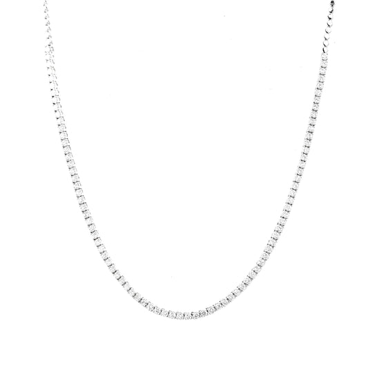 Half tennis necklace 2mm in white gold