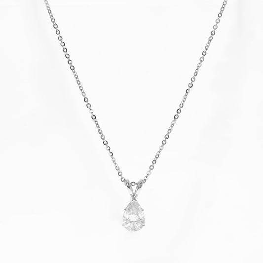 Hanging solitaire necklace PE 1 D VS1 IGI in white gold
