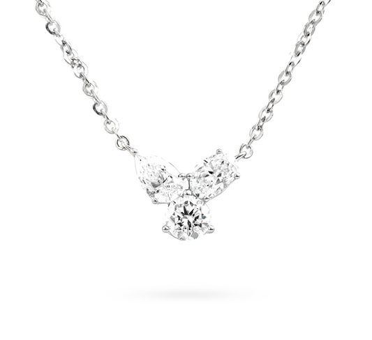 Trilogy necklace in white gold