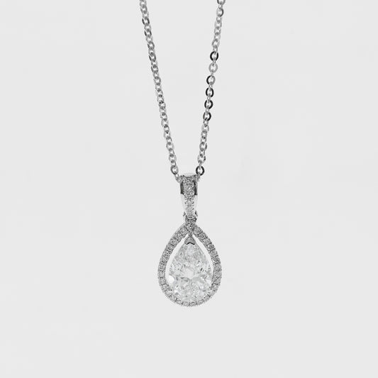 Spirit halo necklace PE 1 D VVS2 IGI in white gold