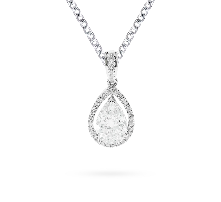 Spirit halo necklace PE 1.02 D VVS2 IGI in white gold