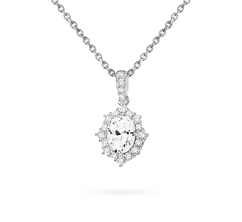 Mirror Mirror on the wall necklace OV 0.82 D VVS2 IGI in white gold