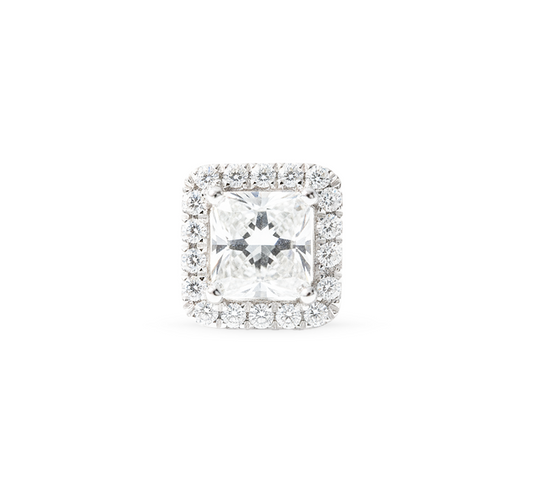 Slider spirit halo pendant PR in white gold