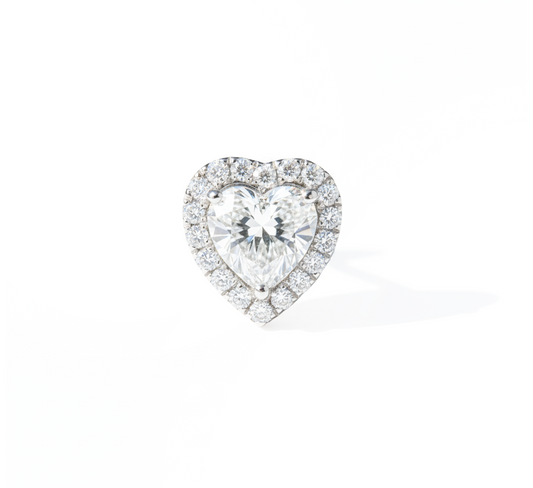 Slider spirit halo pendant HE in white gold